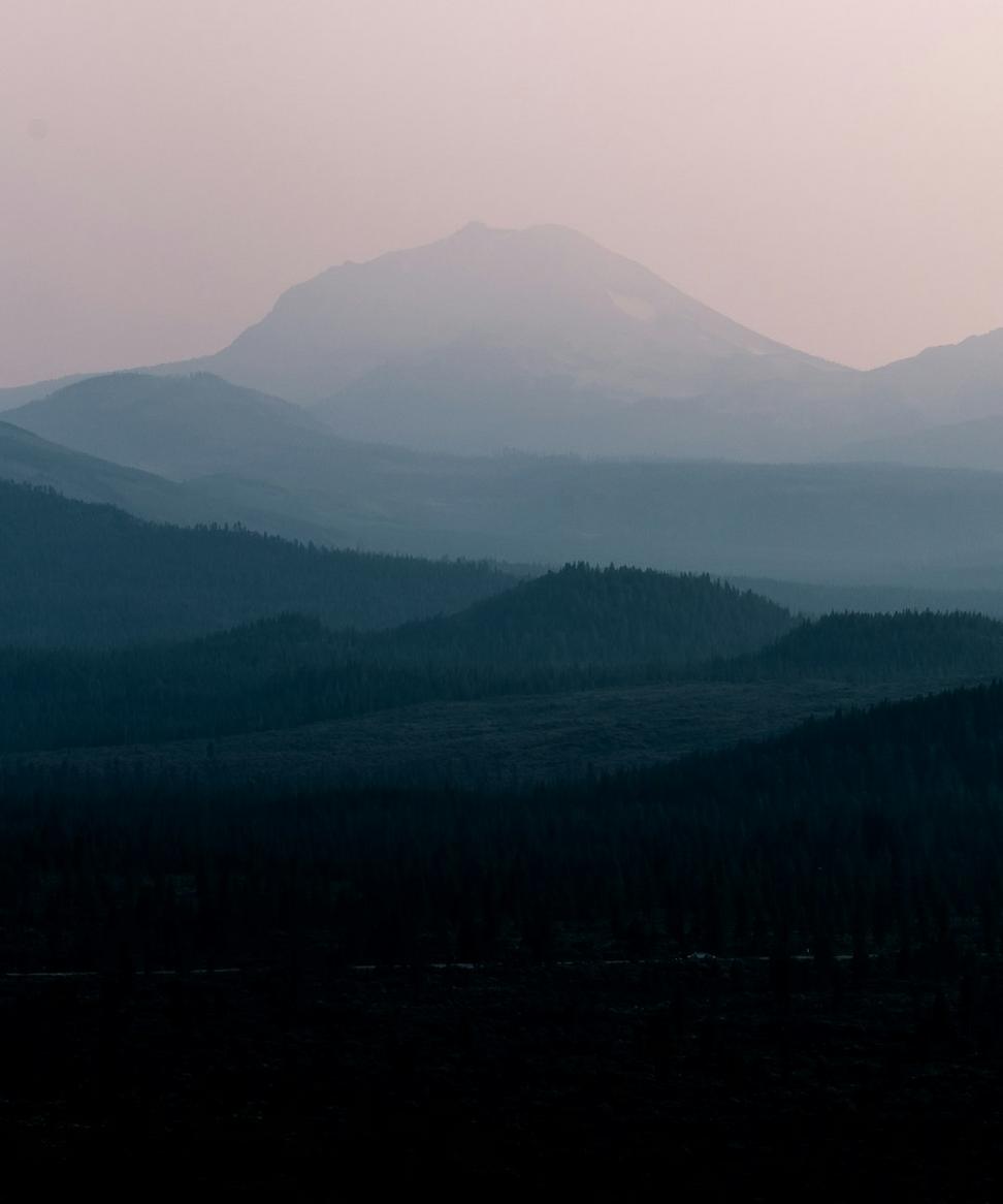 Mountain landscape at dusk